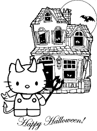 Hello Kitty Coloring Pages To Print Yahoo Search Results Haunted House Drawing Halloween Coloring Sheets Halloween Coloring