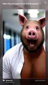 Man Pig escapes from the hospital : r/weirddalle