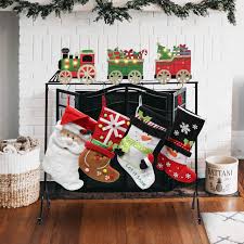 They speak of presents and treats and the magic of santa who fills them while we sleep. Forup Christmas Stocking Holder Stand Hangers Christmas Train Stockings Holders Amazon Com Au