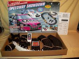 Track flyover with 8 turns. Slot Car Race Racing Set Life Life Ho Scale Speedway Showdown Exide Ford 99 Lifelike Slot Car Racing Slot Cars Cars For Sale