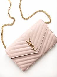Yves Saint Laurent Saint Laurent Paris Ysl Wallet On Chain Woc Pink Palepink Gold Love Fashion Designer Bag Sac Sac A Main Sac Ysl