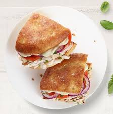 Smoked Pulled Chicken Raised Without Antibiotics Mozzarella Vine Ripened Tomatoes Red Onions Chopped Basil And Chipotle Mayo All Panera Food Panera Bread