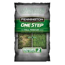 Enduro dwarf tall fescue our most popular sod, enduro is a new generation of sod that provides a darker green color, finer texture and lower growth while keeping the hardy nature and lower water needs of its original ancestors. Pennington 35 Lb One Step Complete For Tall Fescue With Smart Seed Mulch Fertilizer Mix 100522290 The Home Depot