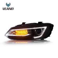 tuning led headlights dual beam projectors fit vw polo vento mk5 2009 2016 autos y motocicletas autos camionetas