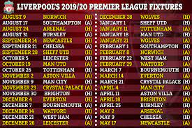 Liverpool kick off this tricky selection of festive fixtures at home to aston villa on december 11th, before welcoming newcastle to anfield on december 15th. Liverpool Premier League Fixtures 2019 20 Klopp S Reds Kick Off Title Challenge Against Norwich
