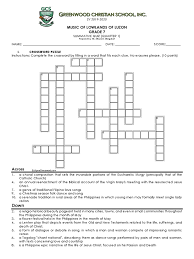 Check spelling or type a new query. Summative Quiz Q1 Music Philippines Songs