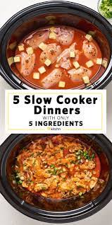 These 5 Slow Cooker Recipes Need Only 5 Ingredients And A Glance Fast Crockpot Meals Slow Cooker Recipes Crockpot Recipes Slow Cooker