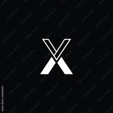 Minimal elegant monogram art logo. Outstanding professional trendy awesome  artistic X XX XV VX initial based Alphabet icon logo. Premium Business logo  White color on black background Stock Vector 