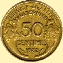 50 centimes de plata muy antiguos. Les 50 Centimes Morlon
