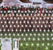 Garden Net Lights Waterproof Battery Operated with Remote, 8 Lighting  Modes, Timer, Dimmable, White Net Mesh Fairy Lights String, Curtain Light  Indoor ...