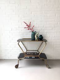 Vintage Teewagen Barwagen Retro Mid Century Beistelltisch Teewagen Midmodern Servierwagen Mit Radern Midcenturyfurnitur Stylish Bars Interior Glass Plates