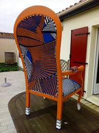 Voltaire Fauteuil Tapissier Tissu Wax Reupholstery Fauteuil Tapissier Fauteuil Chaise