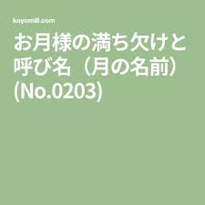 お月様の満ち欠けと呼び名 月の名前 no 0203 名前 ライフ 様