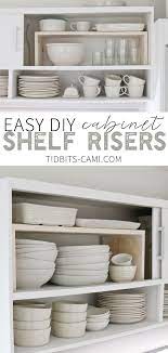 Easy Diy Cabinet Shelf Risers Diy Cabinets Diy Kitchen Storage Cupboard Storage