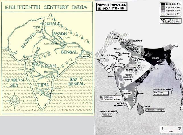 The expansion of the British East India Company in the 19th century India