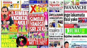 Magazeti Ya Michezo Leo Ijumaa Tar 14 5 2021 Mziki Wa Simba Sauzi Ni Balaa Morrison Full Mzuka