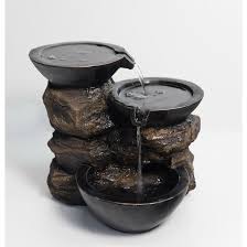 Shop infinity 19515 infinity fountain at lowe's canada online store. Style Selections Infinity 3 Tier Outdoor Fountain With Rocks 17 13 In Brown 19569 Rona