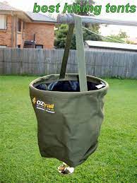 Oztrail Canvas Shower Bucket Pocket Camping Hiking Camp Portable Water Bag Case Camping Water Shower Tent Hiking