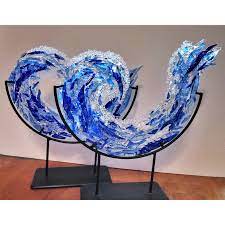 Maybe you would like to learn more about one of these? Artzipper Sculptures Wave Fused Glass Table Sculpture By Kat Huddleston