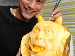 Simon carves out devilish delights with his pumpkin designs