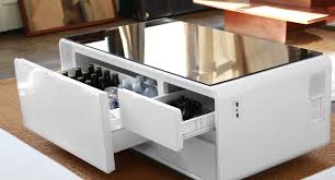 A cooler table isn't just for beer or wine drinks, you can keep there soda for kids in the hot days or chilled coffee and juice for yourself. Sobro Smart Coffee Table Review Dude Shopping