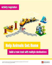 Let S Help The Animals To Get To Their Homes Build A Train Track With Three Or Four Destinations Or Habita Lego Education Steam Lessons Education Lesson Plans