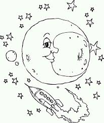 Moon And The Rocket Ship Coloring Page Download Print Online Coloring Pages For Free Color N Space Coloring Pages Moon Coloring Pages Star Coloring Pages