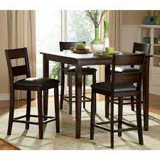Abbott 36 concrete & fsc® acacia bistro table, gray. Alcott Hill Biggs 5 Piece Counter Height Solid Wood Dining Set Tall Kitchen Table High Dining Table High Top Dining Table