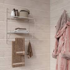 Homekolik çok amaçlı katlı düzenleyici banyo mutfak düzenleyici 44864. Tekno Tel Duvar Tipi Iki Katli Aluminyum Banyo Rafi Evidea
