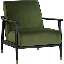 Sunpan Kellam Accent Chair In Moss Green Fabric On Wood Frame Green Accent Chair Chair Living Room Furniture Sale