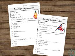 There is an example at the beginning (0). London Free Reading Comprehension Worksheets