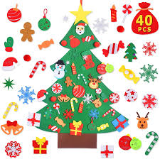 There's something special about a diy christmas ornament. Amazon Com Max Fun Diy Felt Christmas Tree Set With 40pcs Ornaments Wall Hanging Decorations Children S Felt Craft Kits For Kids Xmas Gifts Party Favors Toys Games
