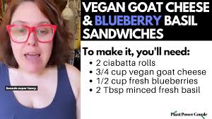 Vegan Goat Cheese and Blueberry Basil Sandwich