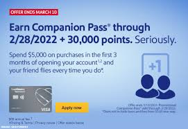 While airline credit cards generally don't come with too many perks, the lack of foreign transaction fees and 6,000 anniversary bonus points should help offset this card's reasonable $99 annual fee. Southwest Airlines Rapid Rewards Companion Pass Loyaltylobby