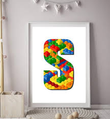 Letter S Printable S Monogram Print Lego Letters Lego Wall Art Initial S Decor Lego Alphabet Initial Print Lego Wall Art Digital Wall Art Initial Prints