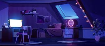 62 anime scenery hd wallpapers and background images. Download Girl Bedroom Interior On Attic At Night For Free Anime Backgrounds Wallpapers Anime Scenery Wallpaper Anime Background