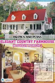 Elegant Country Farmhouse W Lovely Porch Hq Plans Pictures Metal Building Homes Country Farmhouse Free House Plans