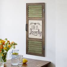 Organize your space in style with our natural wooden shutter wall hook and shelf! American Art Decor Life Is Lovely Window Shutter Wall Decor Overstock 26051970