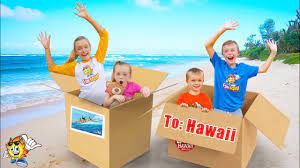 We Pretend To Send Ourselves Overseas To Hawaii Again! (skit) Kids Fun TV  Family Vacation - YouTube