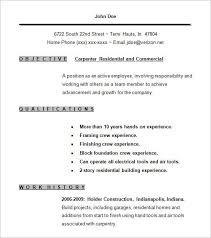 Carpenter Resume Template 9 Free Samples Examples Format Download Free Premium Templates