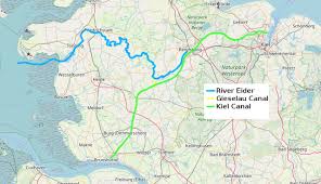 Kiel canal (passage) / germany. Sailing The River Eider