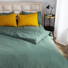 Linen duvet quilt cover set single double king super king sizxe bed skull twig. Dark Green Linen Duvet Cover Zipper Or Buttons Closure King Queen 3hlinen Inc