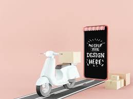 Download Free Psd Blank Screen Smart Phone Mockup With Motorcycle