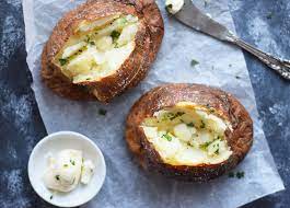 Air Fryer Baked Potatoes Are Fluffy On The Inside Crispy On The Outside Recipe Air Fryer Baked Potato Baked Potato Recipes