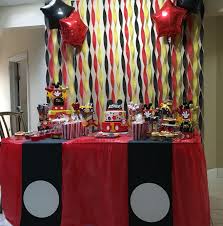 Mickey Mouse Candy Table For 1st Birthday Party Mickey Mouse Party Decorations Mickey Mouse Parties Mickey Birthday