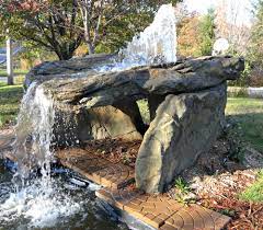 Try decorating with an artificial rock waterfall. Backyard Garden Pool Patio Pond Fake Rock Waterfalls