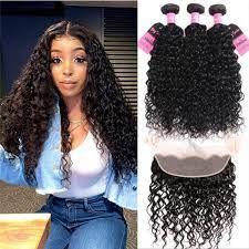 Klaiyi hair 8a brazilian loose water wave 3 bundles natural curl virgin human hair weave. Water Wave Hair 3 Bundles With Lace Frontal Yolissa Hair