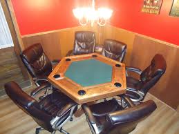 Playing surface is covered in 75% wool and 25% nylon in olive green. Custom Poker Table By Cjs Woodworks Custommade Com
