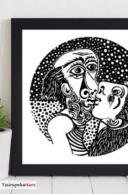 Famous Black And White Art Prints Picasso The Kiss Famous Painting Cubism Art Picasso Etsy Cubism Art Baby Print Art Circle Art