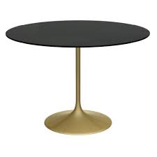 Bistro Dining Table With Black Top And Brass Column Large Bistro Dining Table Dining Table Mirrored Furniture
